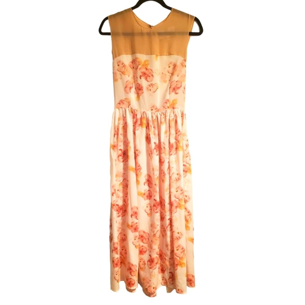 EUC Katherine Feiner Floral Maxi Dress with slit Sz 2